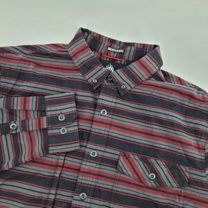 Alaskan Hardgear Duluth Trading Co Mens XL Tall Shirt Striped Button Down Gray
